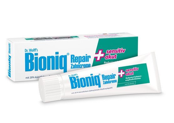 [Translate to en_DE:] Bioniq® Repair-Zahncreme sensitiv akut