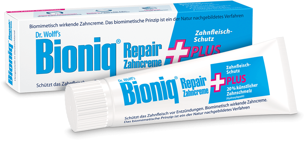 [Translate to en_DE:] Bioniq Repair-Zahncreme Plus