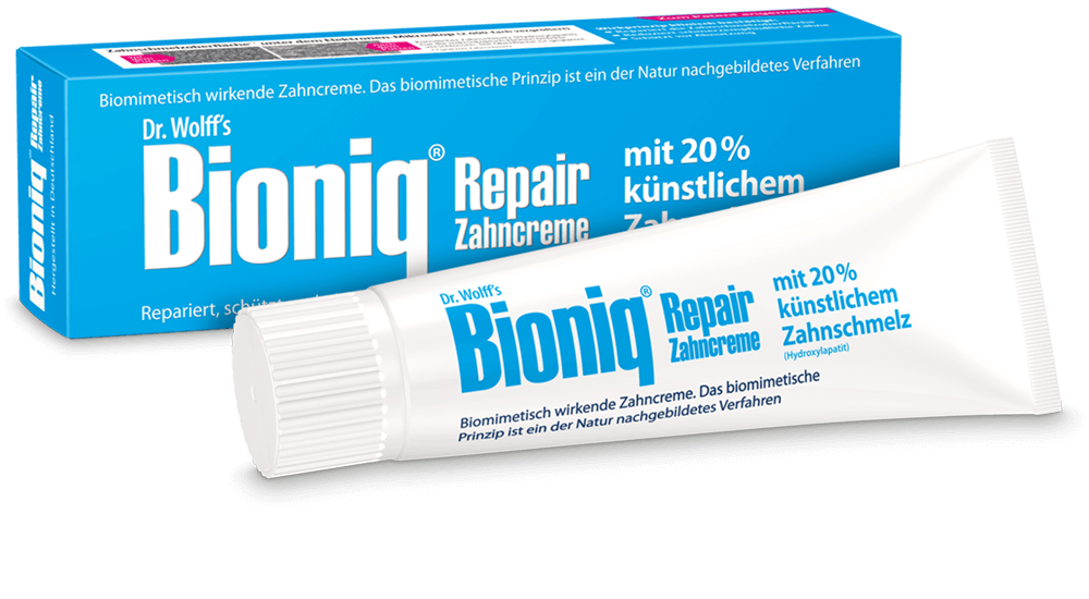 [Translate to en_DE:] Bioniq Repair-Zahncreme