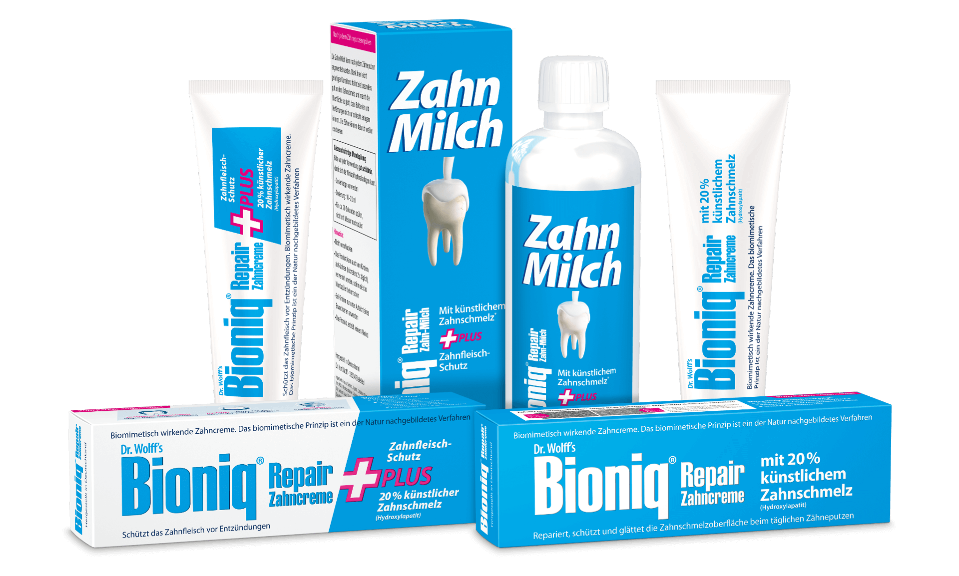 Bioniq Repair-Zahnpflege Produktübersicht